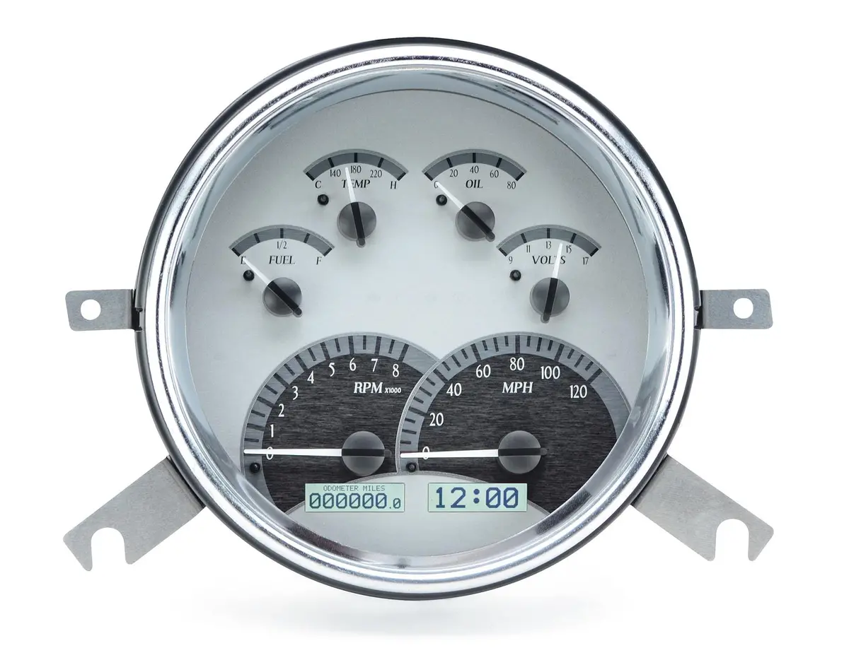 Dakota Digital Vhx-49C-S-W Direct-Fit Analog Gauge System With Led Illumination 1