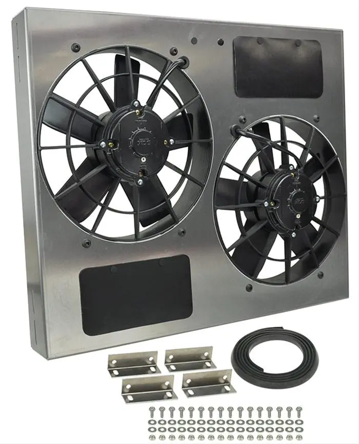 Derale 16835 High-Output Dual Radiator Fan And Shroud Kit 1