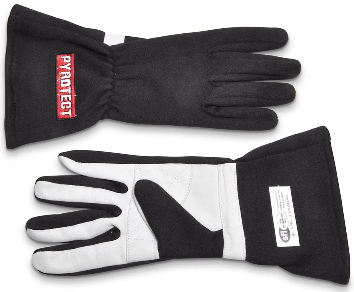 Sfi-5 Certified Two-Layer Nomex Racing Gloves – Black Finish 1